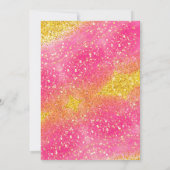 ピかわいらしッガーリーク金ゴールドグリッター誕生日招待状 招待状 (裏面)