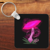ピかわいらしック白熱［赤熱］光を放つキノコ金属 キーホルダー (正面)