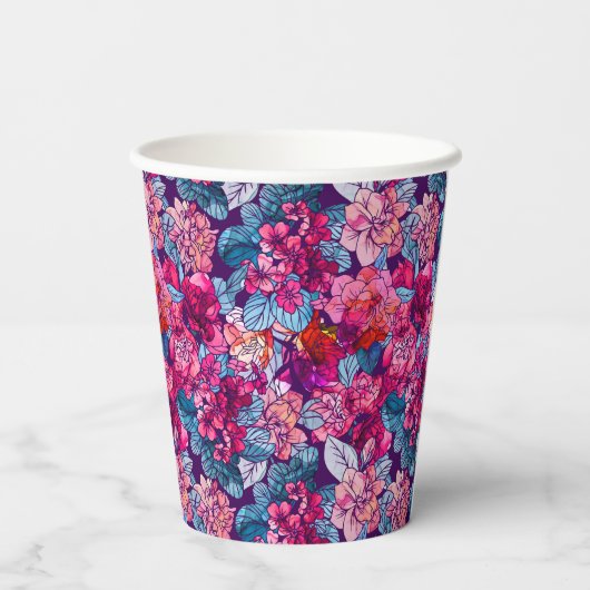 ピかわいらしンクフラワーズアニーエイジフカスタムォト誕生日 紙コップ (裏面)