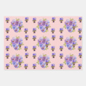 ピかわいらしンクリリーフラワーフローラリリー水彩 ラッピングペーパーシート (正面2)