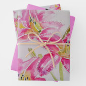 ピかわいらしンクリリーフラワーフローラリリー水彩 ラッピングペーパーシート (インサイチュ)