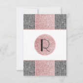 ピかわいらしンフェイククグリッターとグレーファブリック 招待状 (裏面)