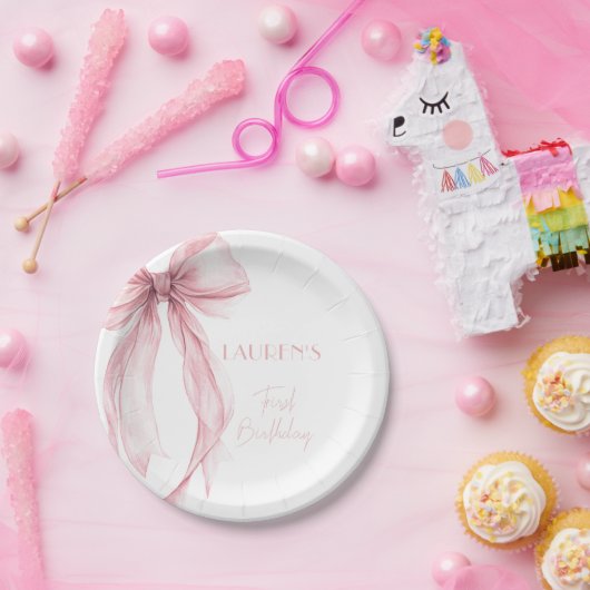 ピすごいッエレガントクボーガールファースト誕生日 ペーパープレート (パーティー)
