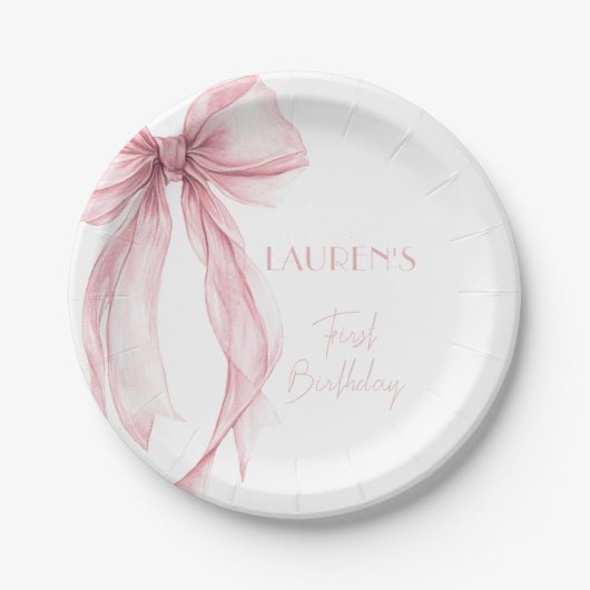 ピすごいッエレガントクボーガールファースト誕生日 ペーパープレート (正面)