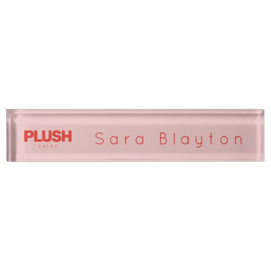 ピはっきりしたンク·アンモダンド·レッド デスクネームプレート (正面)