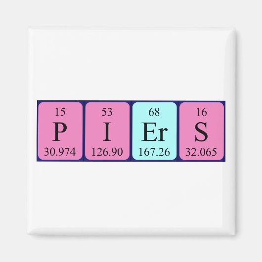 ピアの周期表名マグネット マグネット (正面)