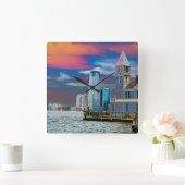 ピアアロアマンハッタンニューヨークシティUSAポスター スクエア壁時計 (ホーム)