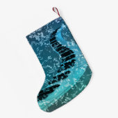 ピアエレガントノ鍵ミュージシャンクリスマスホリデー スモールクリスマスストッキング (裏面 (吊り時))