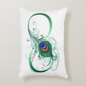 ピアコックフェザー付き無限大シンボル アクセントクッション (正面(垂直))