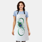 ピアコックフェザー付き無限大シンボル エプロン (着用した状態)