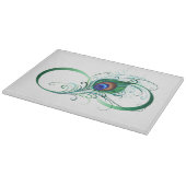 ピアコックフェザー付き無限大シンボル カッティングボード (角)