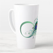 ピアコックフェザー付き無限大シンボル カフェラテマグ (左アングル)