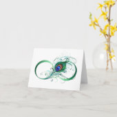 ピアコックフェザー付き無限大シンボル カード (黄色い花)