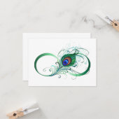 ピアコックフェザー付き無限大シンボル カード (正面/裏面インサイチュ)