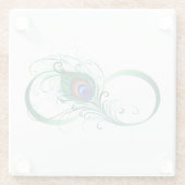 ピアコックフェザー付き無限大シンボル ガラスコースター (裏面)