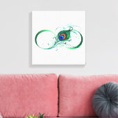 ピアコックフェザー付き無限大シンボル キャンバスプリント (インサイチュ (リビング))