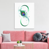 ピアコックフェザー付き無限大シンボル キャンバスプリント (インサイチュ (リビング))