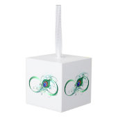 ピアコックフェザー付き無限大シンボル キューブオーナメント (裏面アングル)