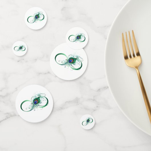 ピアコックフェザー付き無限大シンボル コンフェッティ (グループ)