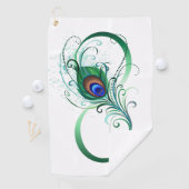 ピアコックフェザー付き無限大シンボル ゴルフタオル (インサイチュ)