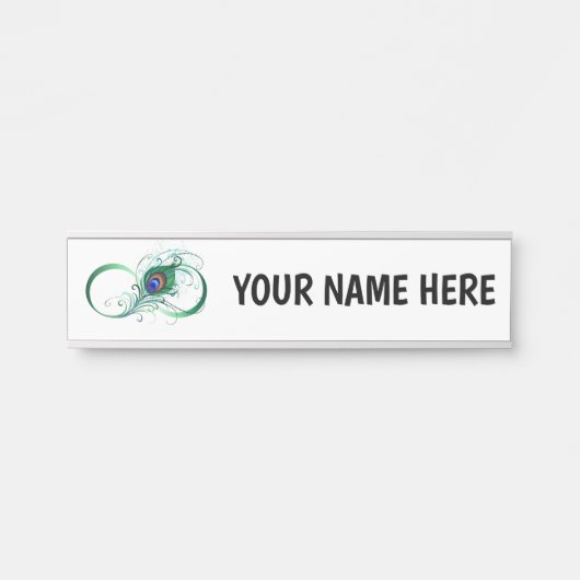 ピアコックフェザー付き無限大シンボル サインプレート (正面)