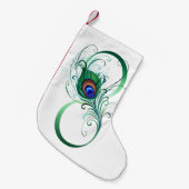 ピアコックフェザー付き無限大シンボル スモールクリスマスストッキング (正面 (吊り時))