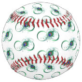 ピアコックフェザー付き無限大シンボル ソフトボール (正面)