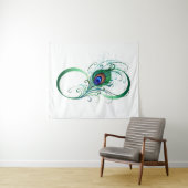 ピアコックフェザー付き無限大シンボル タペストリー (インサイチュ(横))