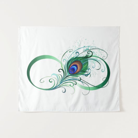 ピアコックフェザー付き無限大シンボル タペストリー (正面(横))