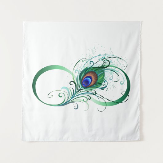 ピアコックフェザー付き無限大シンボル タペストリー (正面)