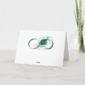 ピアコックフェザー付き無限大シンボル ノートカード (裏面)