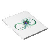 ピアコックフェザー付き無限大シンボル ノートパッド (アングル)