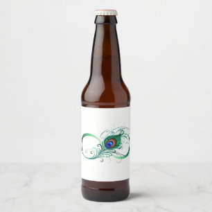 ピアコックフェザー付き無限大シンボル ビールラベル