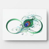 ピアコックフェザー付き無限大シンボル フォトプラーク (正面)