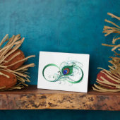 ピアコックフェザー付き無限大シンボル フォトプラーク (側面)