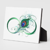 ピアコックフェザー付き無限大シンボル フォトプラーク (側面)