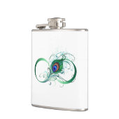 ピアコックフェザー付き無限大シンボル フラスク (左)