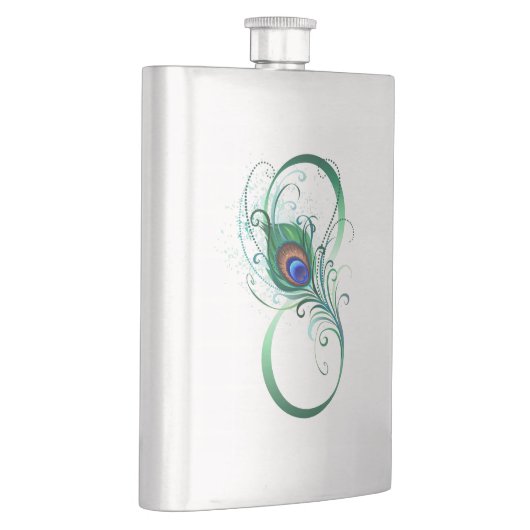 ピアコックフェザー付き無限大シンボル フラスク (右)