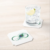 ピアコックフェザー付き無限大シンボル ペーパーコースター (インサイチュ)