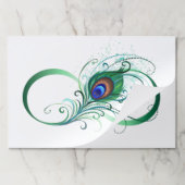 ピアコックフェザー付き無限大シンボル ペーパーパッド (折り畳み)