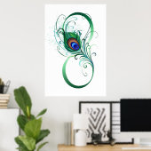 ピアコックフェザー付き無限大シンボル ポスター (ホームオフィス)