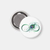 ピアコックフェザー付き無限大シンボル マグネット (正面/裏面)