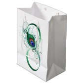 ピアコックフェザー付き無限大シンボル ミディアムペーパーバッグ (正面アングル)