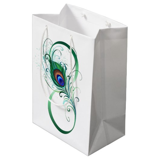 ピアコックフェザー付き無限大シンボル ミディアムペーパーバッグ (裏面アングル)