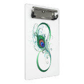 ピアコックフェザー付き無限大シンボル ミニクリップボード (アングル)