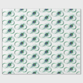 ピアコックフェザー付き無限大シンボル ラッピングペーパー (フラット)