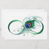 ピアコックフェザー付き無限大シンボル 便箋 (正面/裏面)