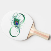 ピアコックフェザー付き無限大シンボル 卓球ラケット (横)