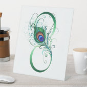 ピアコックフェザー付き無限大シンボル 台座サイン (インサイチュ)