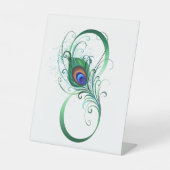 ピアコックフェザー付き無限大シンボル 台座サイン (正面)